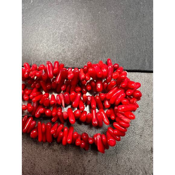 NEW Bamboo coral multi stone sterling silver necklace - Picture 11 of 16